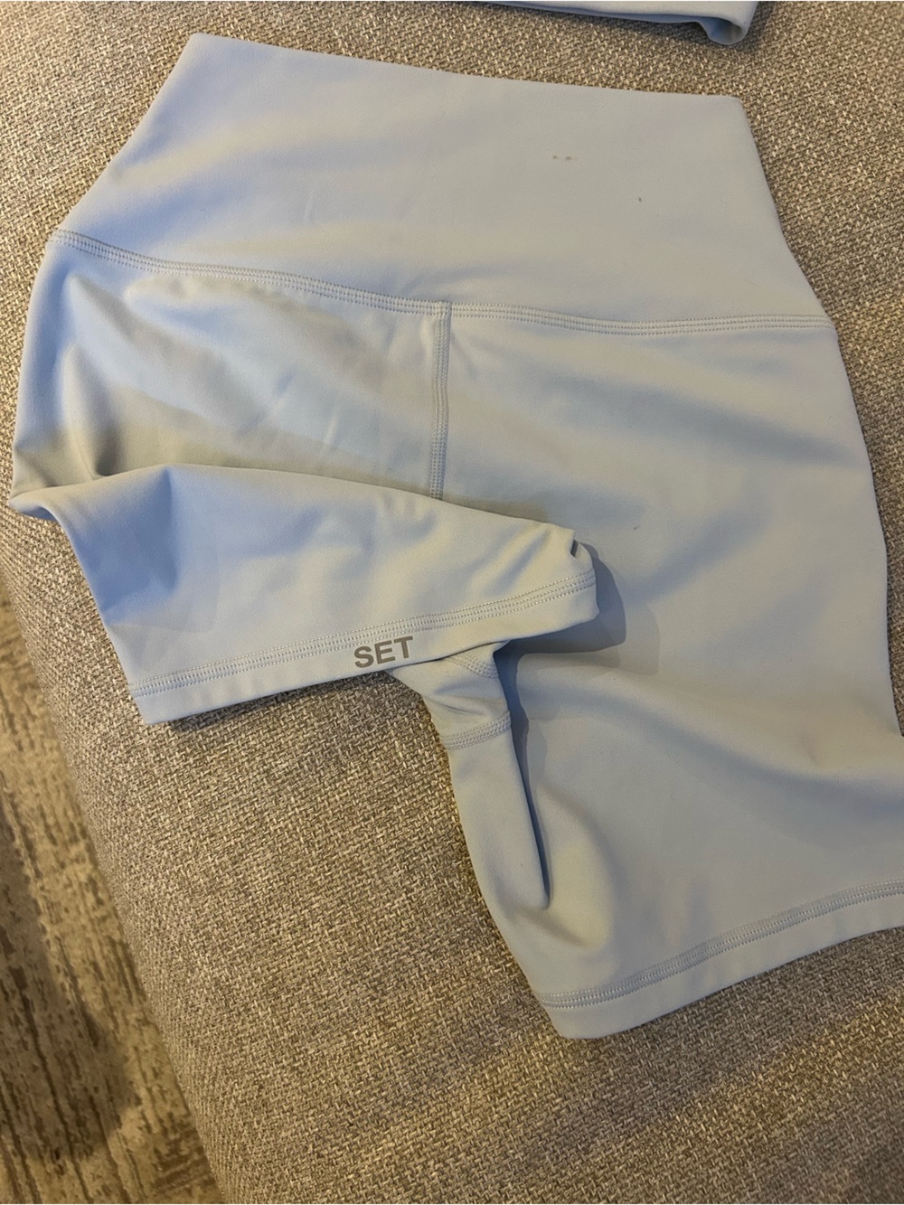 SET Active Light Blue Luxeform Sports Bra and bike shorts. Both size small - Picture 4 of 7